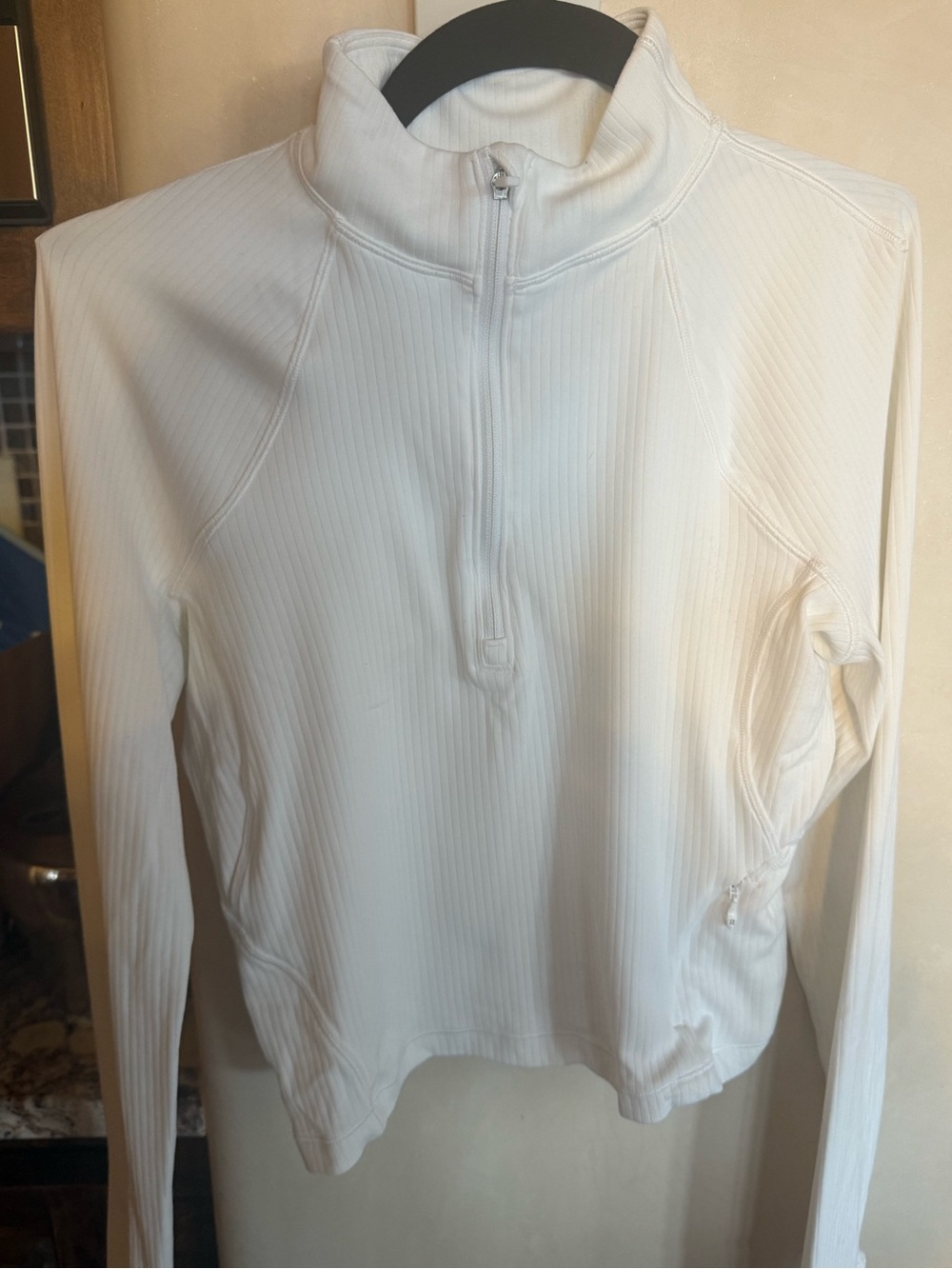 lululemon athletica Cream Ribbed Quarter-Zip Top